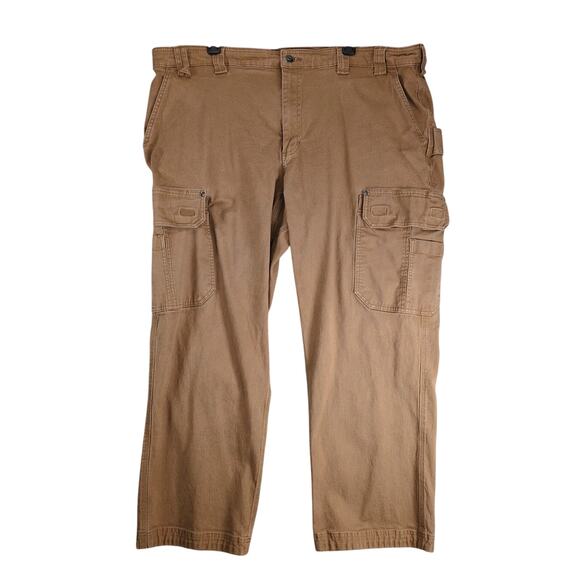 Duluth Trading Flex Fire Hose Cargo Work Pants Men's 44x28 Relaxed Fit 45507 Tan - Picture 1 of 10